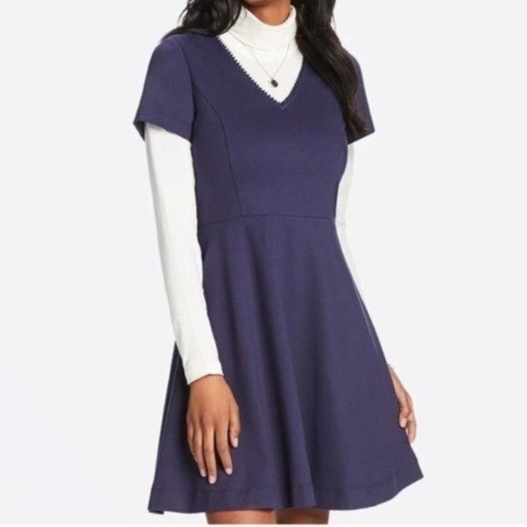 Draper James Blue Fit and Flare Dress - Picture 1 of 5